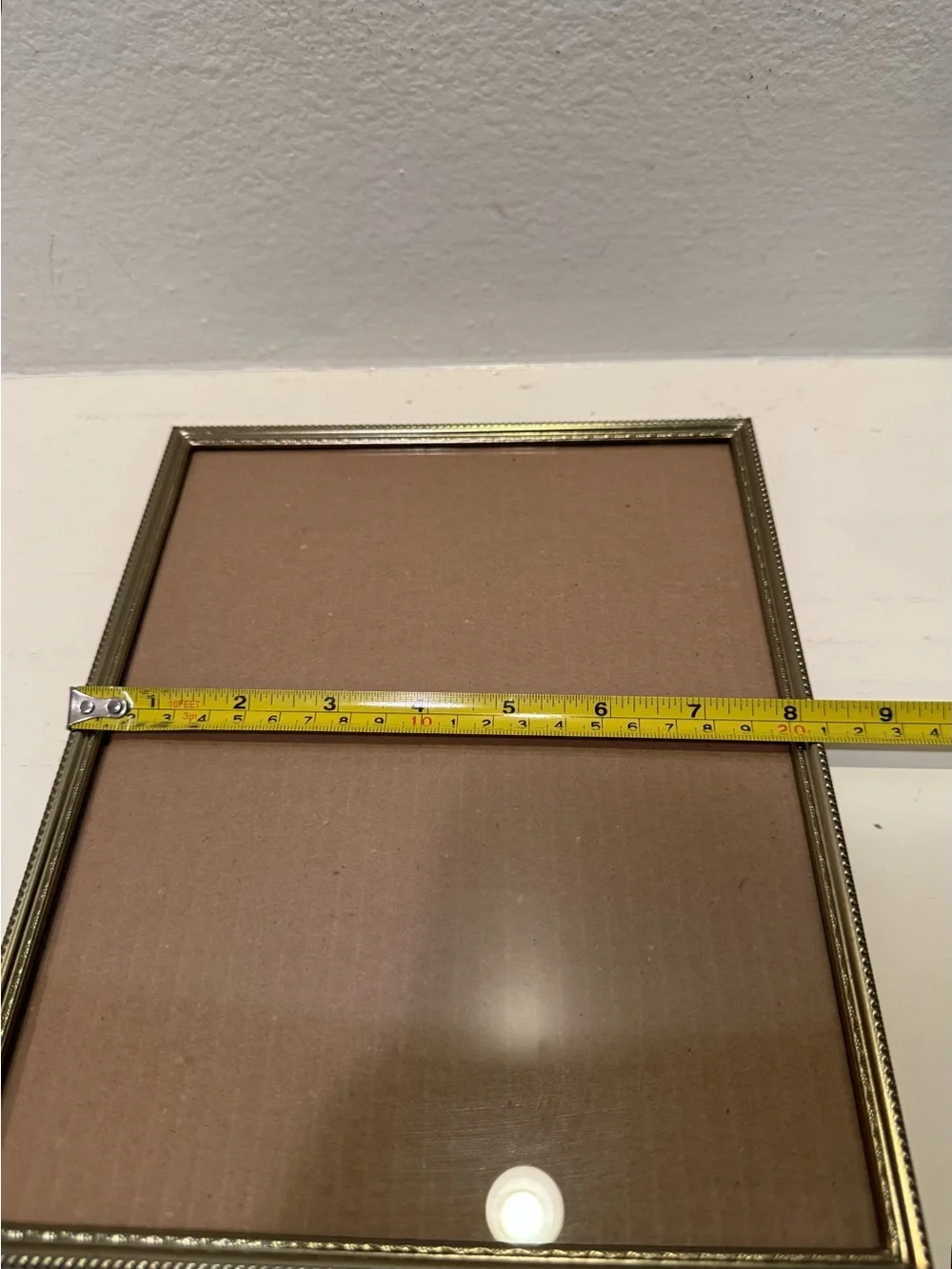 Vintage Brass 8x10 Picture Frame with Beaded Edge Detail & Floral Etched Design